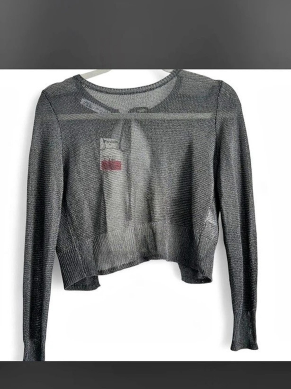 Zara Grey Long Sleeve Crop Top